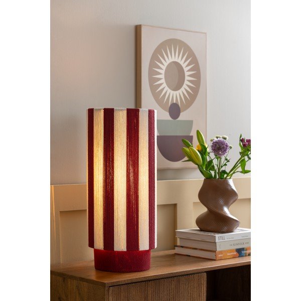Punane/valge nöörist laualamp (kõrgus 58 cm) Vienna Stripes - Leitmotiv-image-1