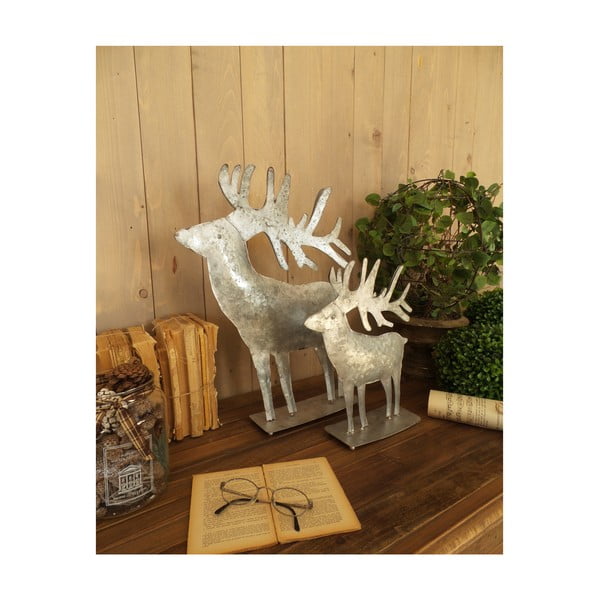 Sada 2 dekorativních kovových sobů Orchidea Milano Xmas Deers