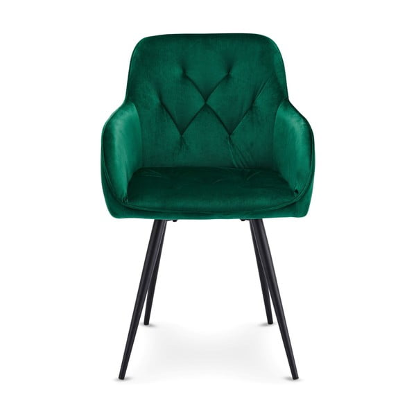 Rohelised sametised söögitoolid 2tk komplektis Nadja - Furnhouse-image-1