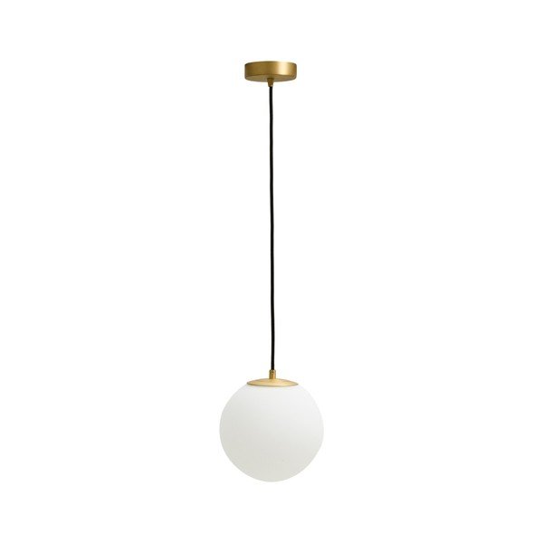 Valge/kuldne ripplamp klaasist varjuga, ø 10 cm Brisia - Kave Home