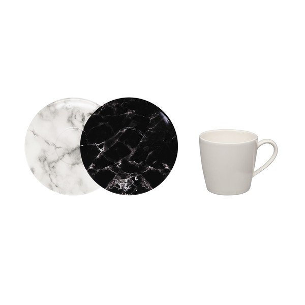 8-osaline must-valge portselanist tasside ja taldrikutega komplekt Villeroy & Boch Marmory Like Marmory - like | Villeroy & Boch