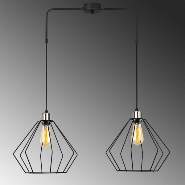 Černé kovové závěsné svítidlo Opviq lights Mueltan-image-1