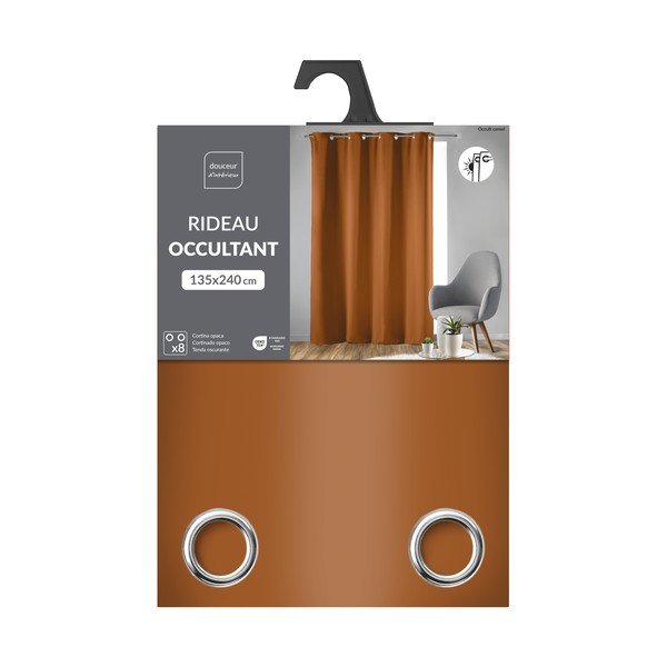 Pimendav terrakotavärvi kardin 135x240 cm Occult - douceur d'intérieur-image-3