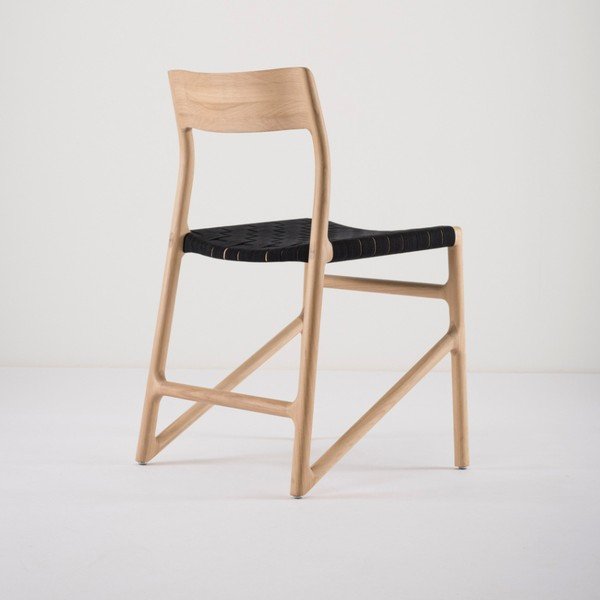 Tammepuidust massiivne söögitool musta istmega Fawn - Gazzda-image-3