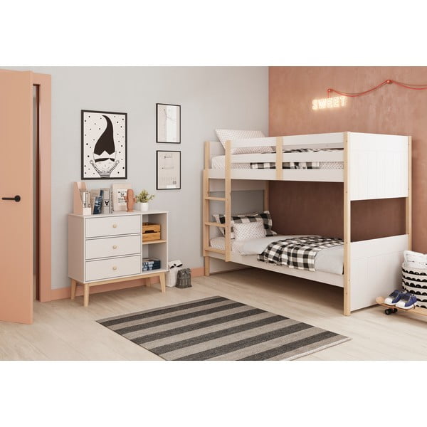 Valge madal lastekapp 90x81 cm Esteban - Marckeric-image-1