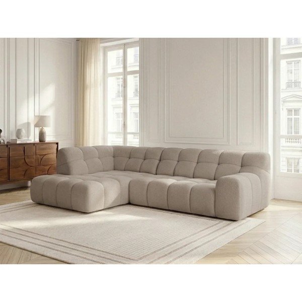 Beež diivanvoodi/elektrilise istmepikendusega nurgadiivan (vasak nurk/L-kujuline) Andre - Bobochic Paris-image-3
