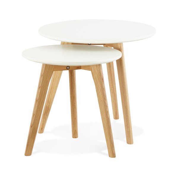 2 valge lauaga hoiulaudade komplekt Espino - Kokoon-image-1