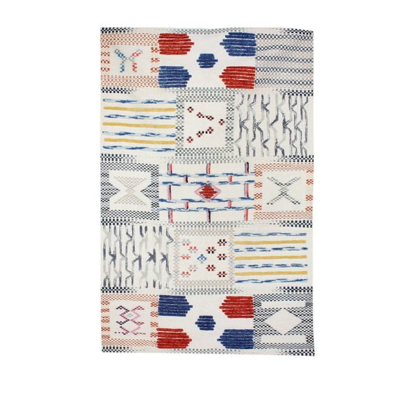 Ručně tkaný koberec z bavlny a vlny Kayoom Ravish 222 Elfenbein Multi, 120 x 170cm