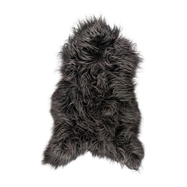 Černá ovčí kožešina s dlouhým chlupem Arctic Fur Ptelja, 90 x 55 cm