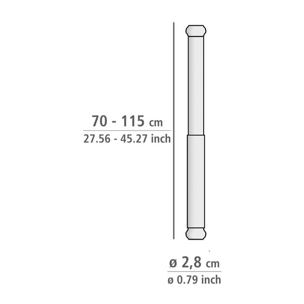Teleskoopiline vannitoabaar hõbedast , pikkus 70-115 cm Luz - Wenko-image-3