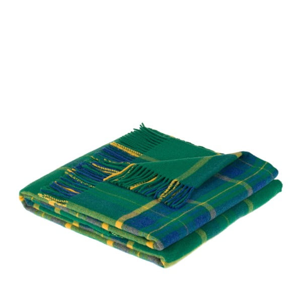 Zelená deka z jehněčí vlny Lanerossi Arabba, 130 x 180 cm