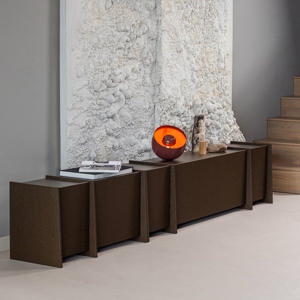 Tumepruun televiisori alus saarepuust dekooriga 102x53x44 cm Brock - WOOOD-image-1