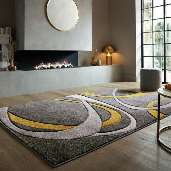 Kollane-hall vaip 160x230 cm Elude Orb - Flair Rugs-image-1