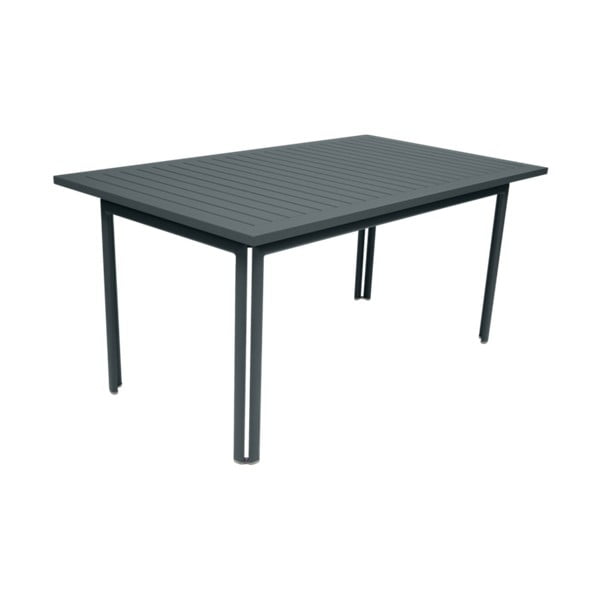 Tmavě šedý zahradní kovový jídelní stůl Fermob Costa, 160 x 80 cm