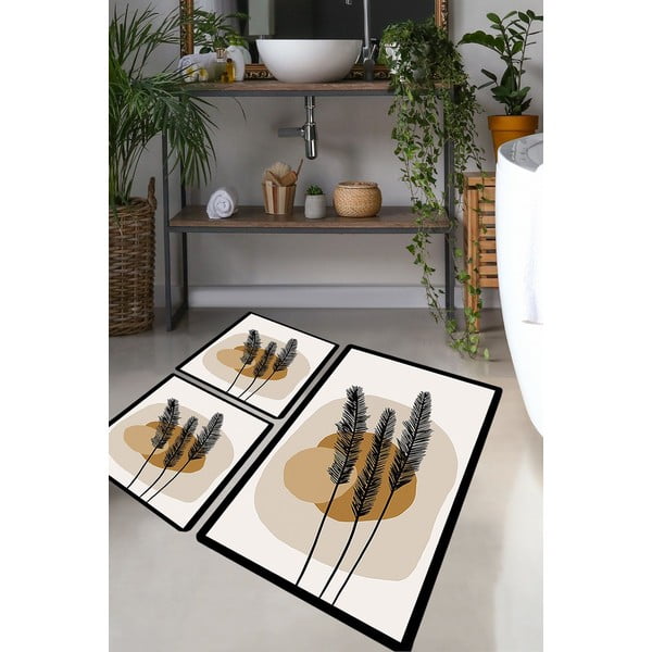 Pruunid vannitoamatid 3tk komplektis 60x100 cm Day Sunrise - Foutastic-image-1