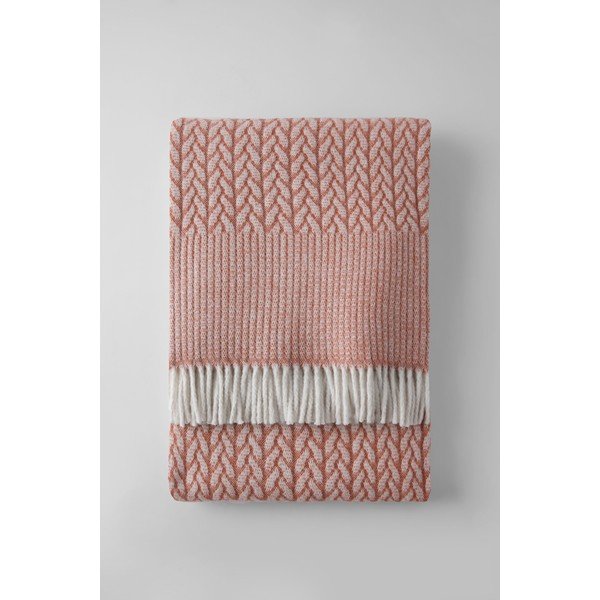 Terrakotavärvi pleed puuvilla seguga 140x180 cm Olympus – Euromant