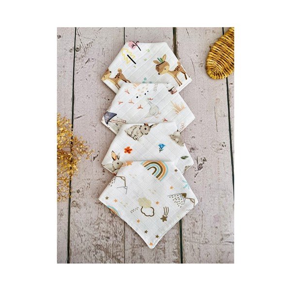 Valge musliin pudipõlled komplektis 4 tk Mila – Mila Home-image-1