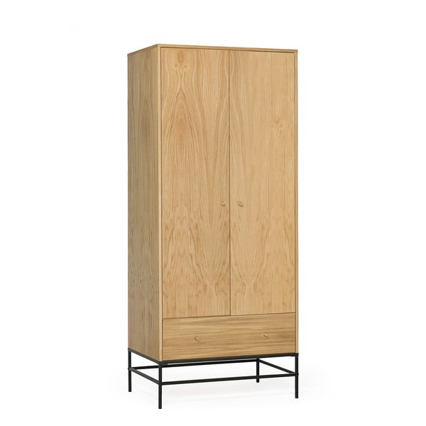 Tammepuidust naturaalset värvi riidekapp 80x190 cm Flora - Woodman-image-2