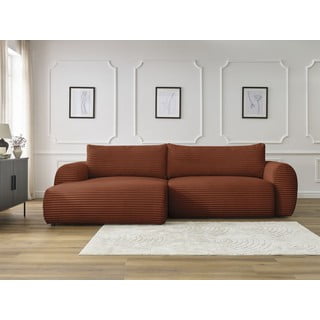 Tellisevärvi velvetist nurgadiivanvoodi (vasak nurk) Lucien - Bobochic Paris