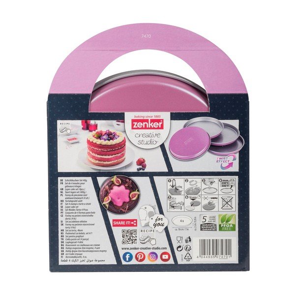 4 roosa Creative koogivormi komplekt, ø 17 cm Creative Studio - Zenker-image-3