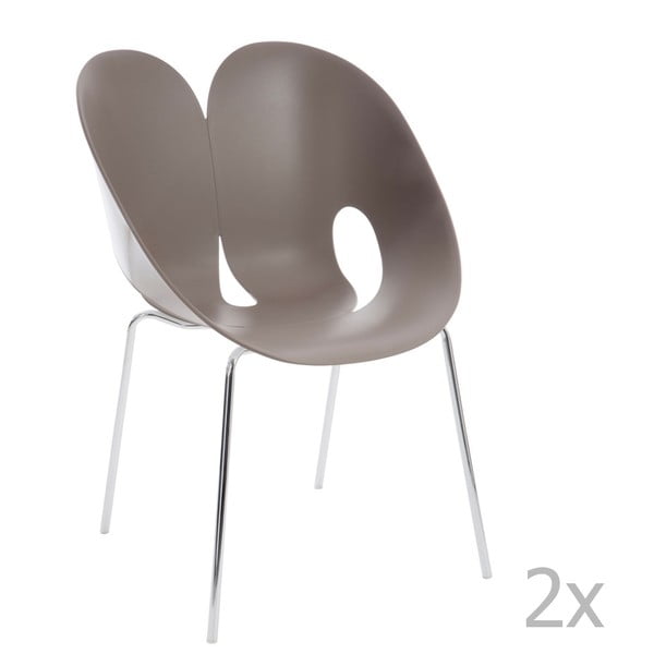 Sada 2 šedých židlí J-Line Jens