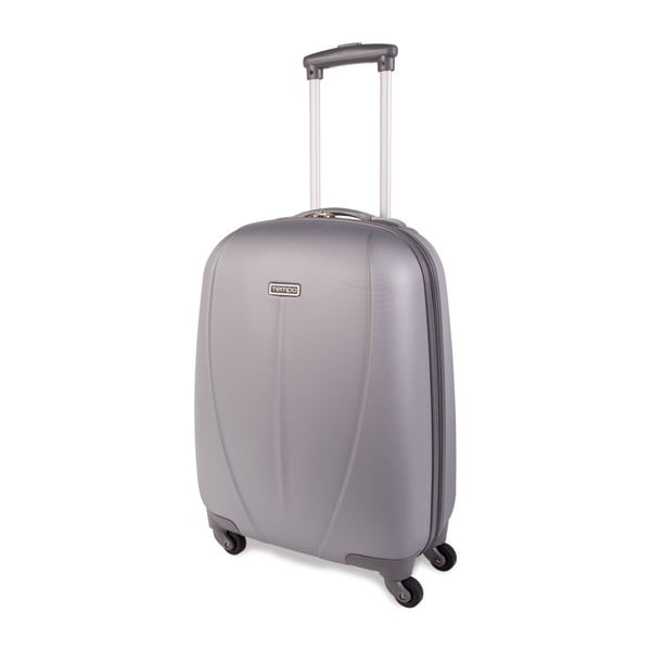 Světle šedý cestovní kufr na kolečkách Arsamar Wright, výška 55 cm