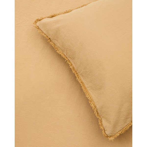Sinepivärvi puuvill-perkalist laiendatud üheinimesevoodipesu 150x220 cm Sifinia - Kave Home-image-3