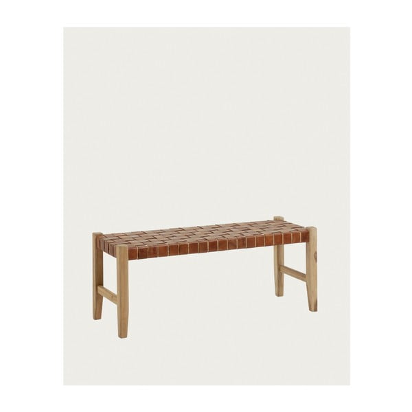 Konjakipruun nahast pink Calixta - Kave Home-image-3