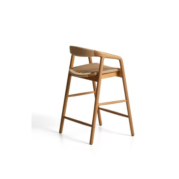 Naturaalses värvitoonis tammepuidust käetugedega baaritool (istme kõrgus 65 cm) Derile - Kave Home-image-2