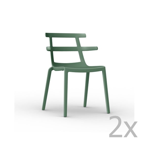Sada 2 zelených zahradních židlí Resol Tokyo