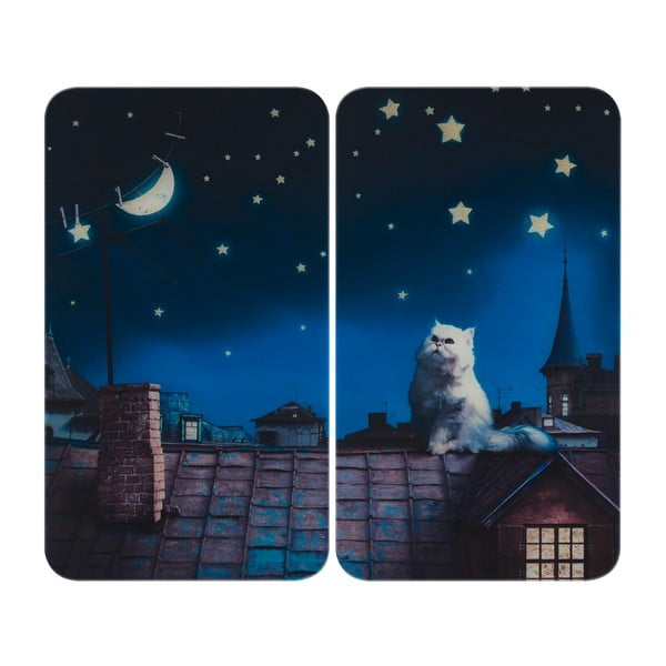 Karastatud klaasist pliidikatte komplekt 2 tk 30x52 cm - Maximex