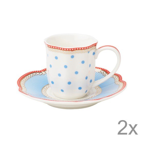Porcelánový šálek na espresso s podšálkem Seaside od Lisbeth Dahl, 2 ks