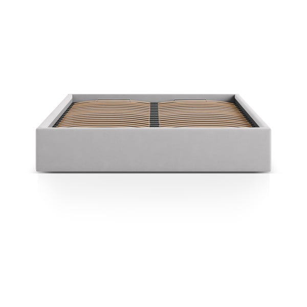 Helhall polsterdatud kaheinimesevoodi panipaigaga/ilma peatsita, koos raamiga 180x200 cm Susan – Micadoni-image-2