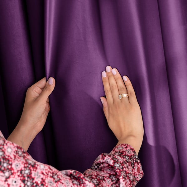 Tumeroosa sametkardin Velvety, 245 × 140 cm – AmeliaHome-image-4