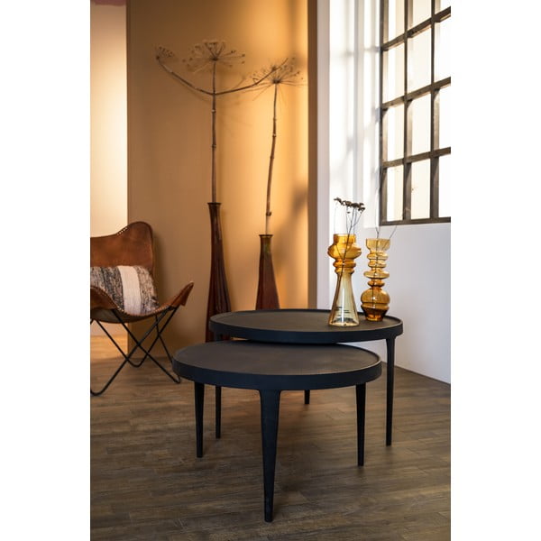 Mustad ümmargused diivanilauad 2 tk komplektis ø 75 cm Tobias - Light & Living-image-3