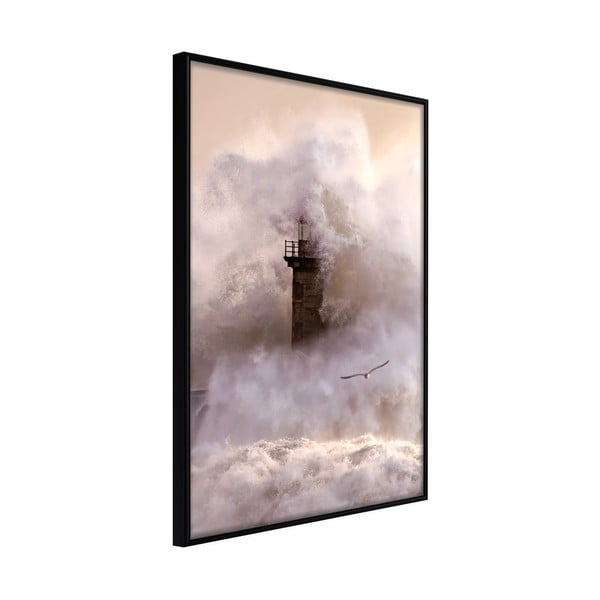 Plakat raamis, 30 x 45 cm Lighthouse During a Storm - Artgeist