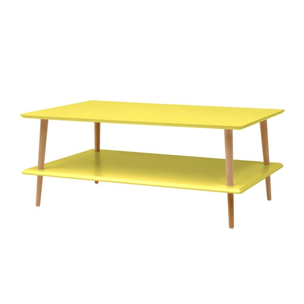 Žlutý konferenční stolek se sníženou spodní deskou Ragaba KORO