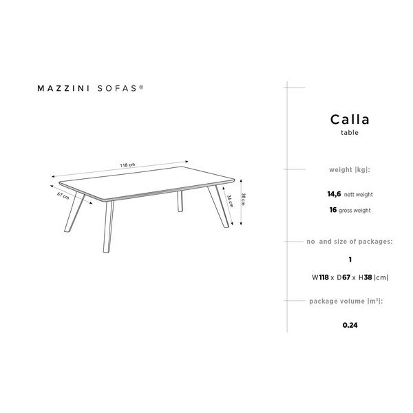 Odkládací stolek z borovicového dřeva Mazzini Sofas Calla-image-1