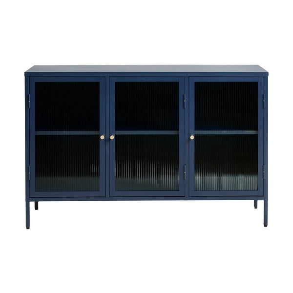 Sinine metallist vitriin Bronco, kõrgus 85 cm - Unique Furniture