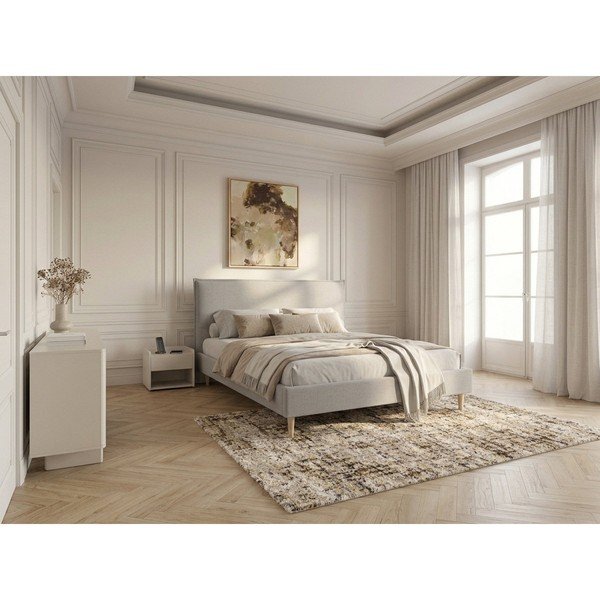 Helehall polsterdatud kaheinimesevoodi 160x200 cm Sary - Bobochic Paris-image-1