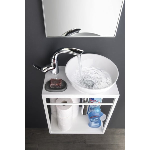 Valge keraamiline ümmargune valamu ø 28 cm Aster - Sapho-image-1