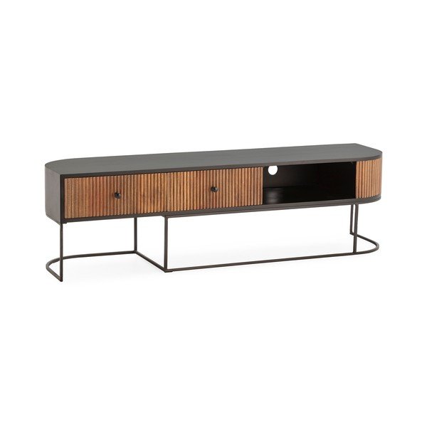 Mangopuust televiisorilaud naturaalses värvitoonis 160x45x40 cm Curve - MOME
