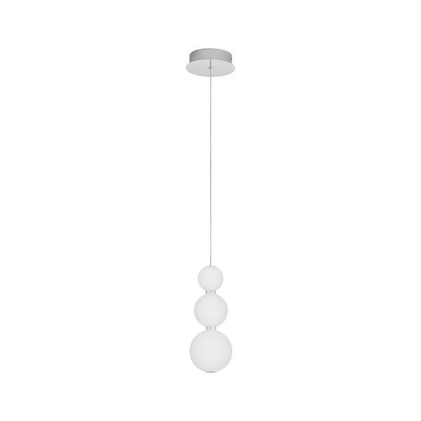 Valge/läikiv hõbedane metallist LED-ripats, hämardatav ja klaasist varjuga, ø 10 cm Perla - Nova Luce