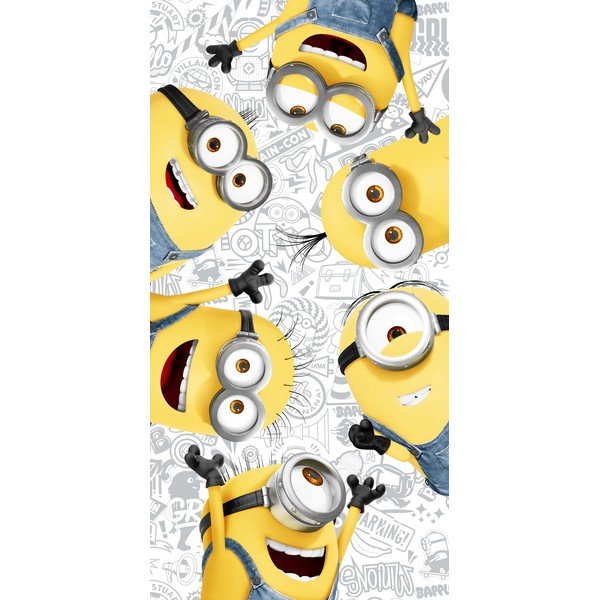Kollane ja valge puuvillane beebirätik 70x140 cm Minions 2 - Jerry Fabrics