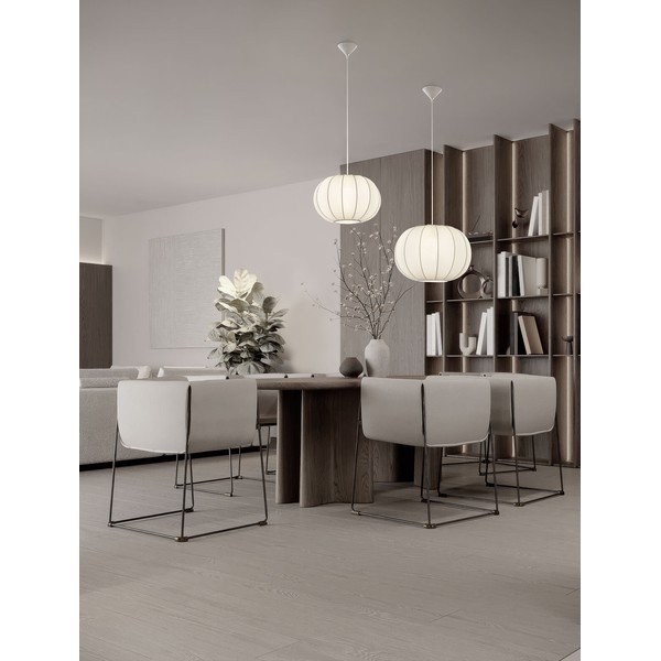 Mattvalge kangast ripplamp ø 50 cm Delina - Nova Luce-image-1