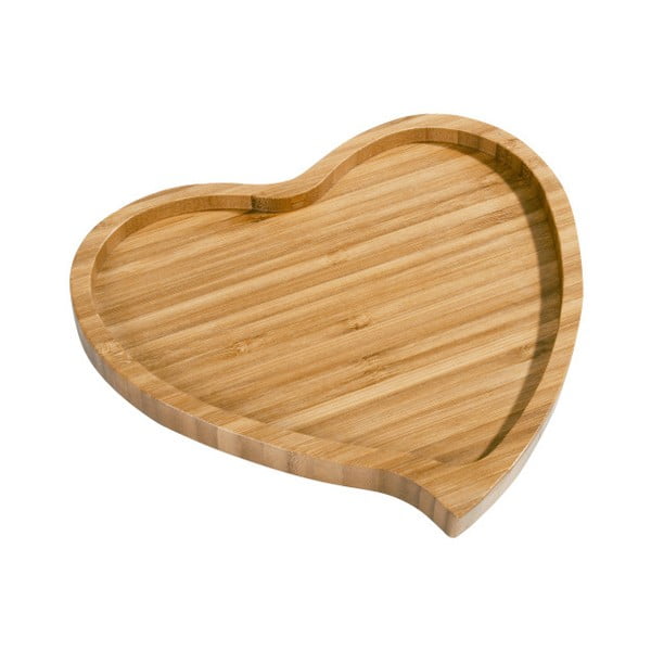 Bambusové servírovací prkénko Aminda Heart, šířka 19 cm