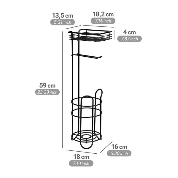 Mustast terasest tualettpaberi hoidik - Wenko-image-4