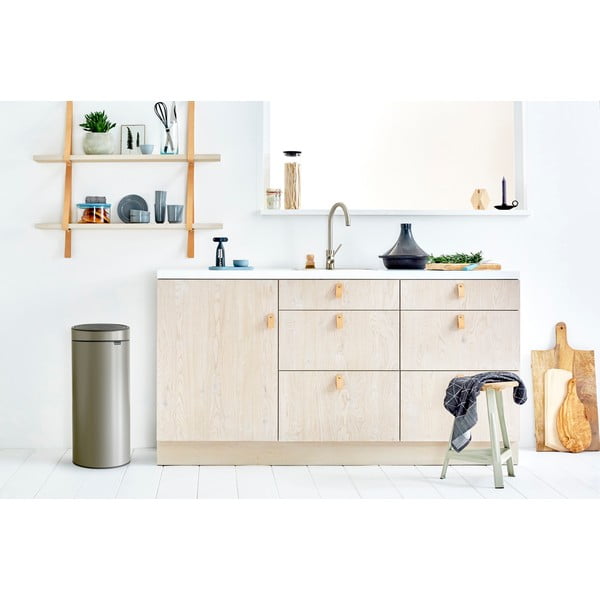 Hall terasest prügikast 30 l Touch Bin - Brabantia-image-1