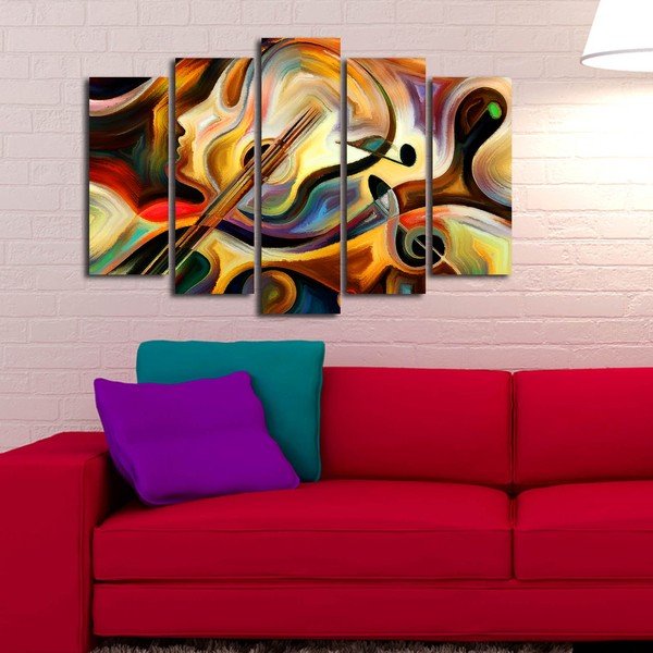 Mitmeosaline maal Abstraktne muusika, 105 x 70 cm - Wallity-image-3