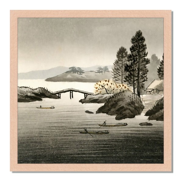 Obraz v rámu Liv Corday Asian Lake Shore, 40 x 40 cm